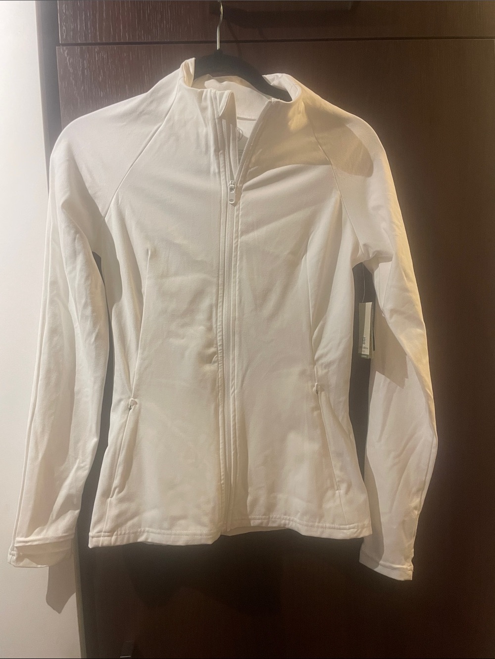 White Zip-Front Women's Yoga Jacket